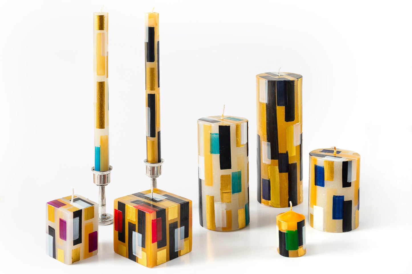 Klimt Painted Candles