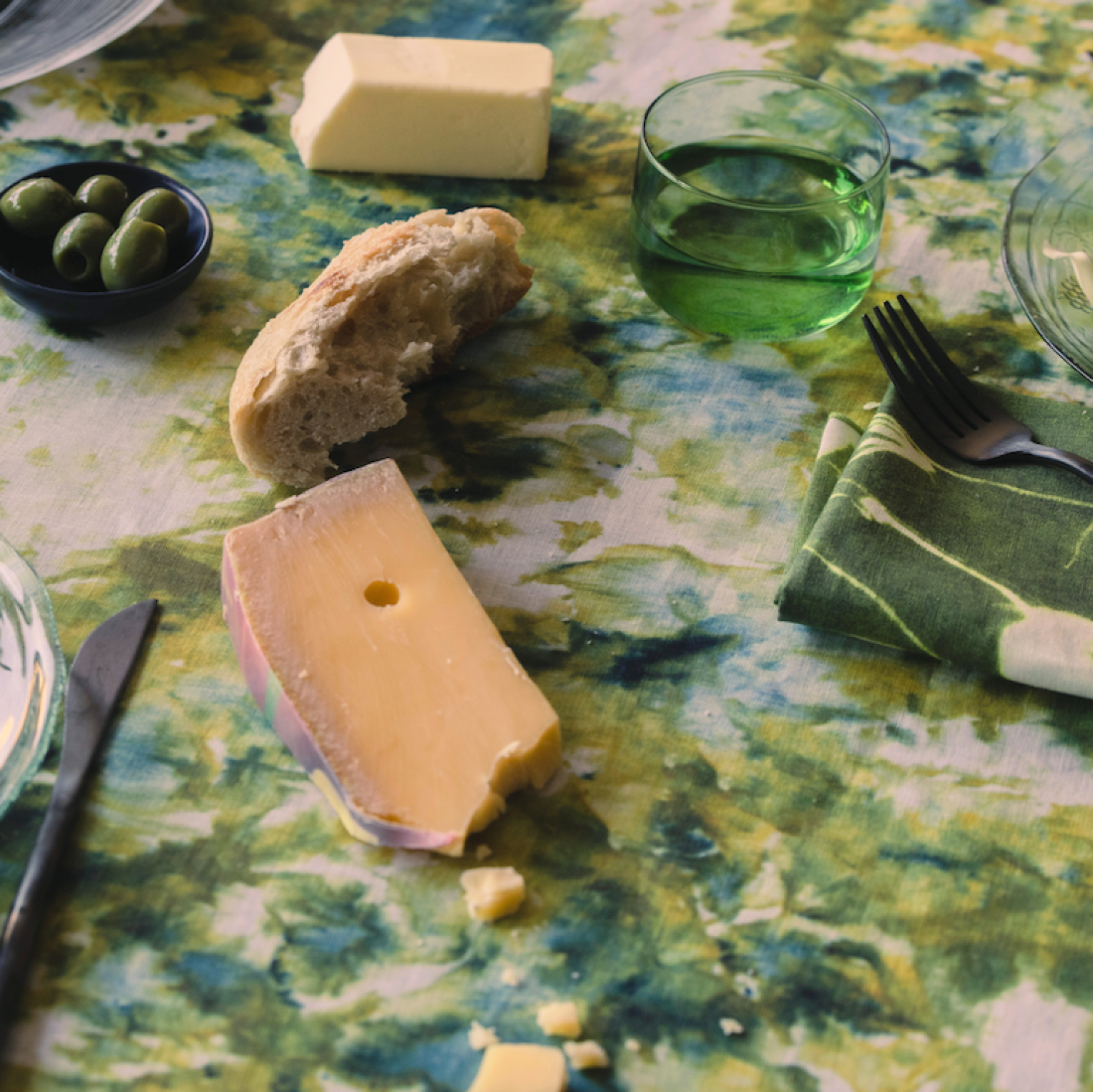 Green Marble Tablecloth