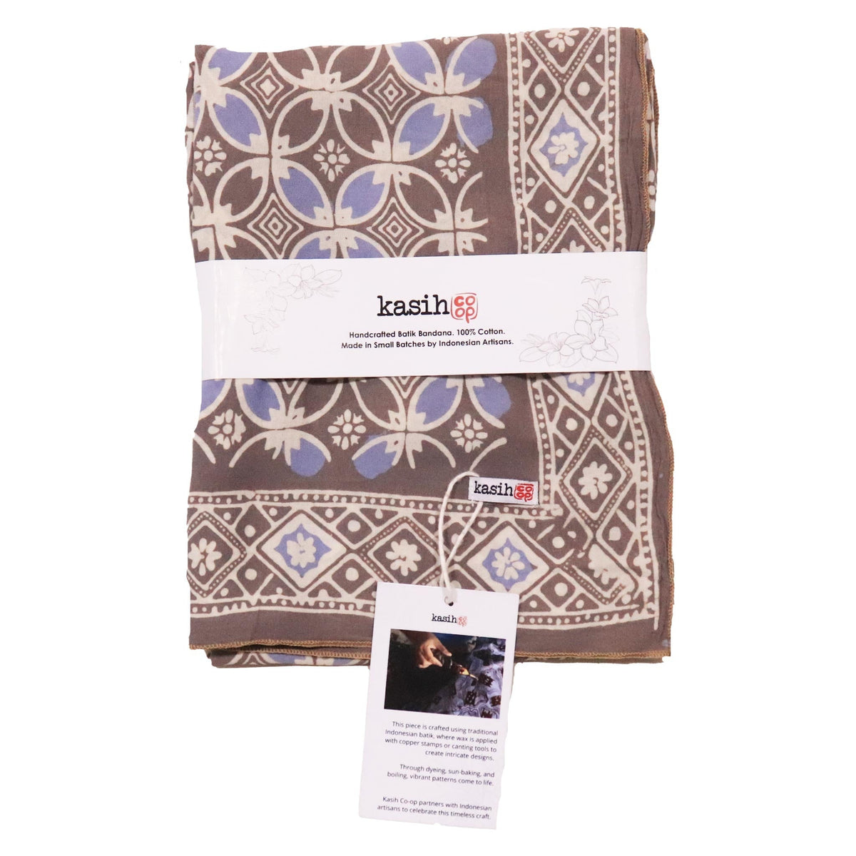 Large 39" Hand Dyed Batik Bandana Charcoal Gray, Size XL Scarf, Oversized
