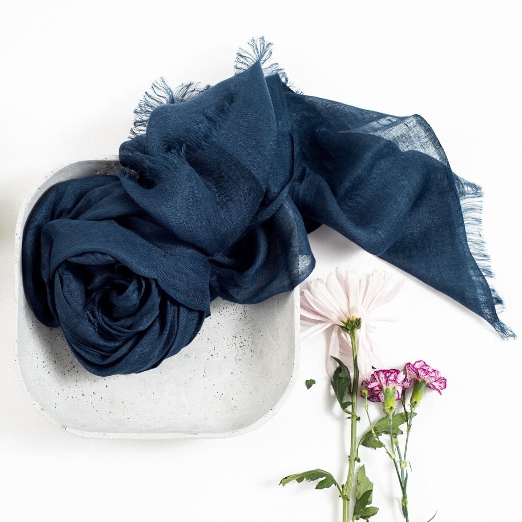 Hand Woven Linen Silk Blend Scarf