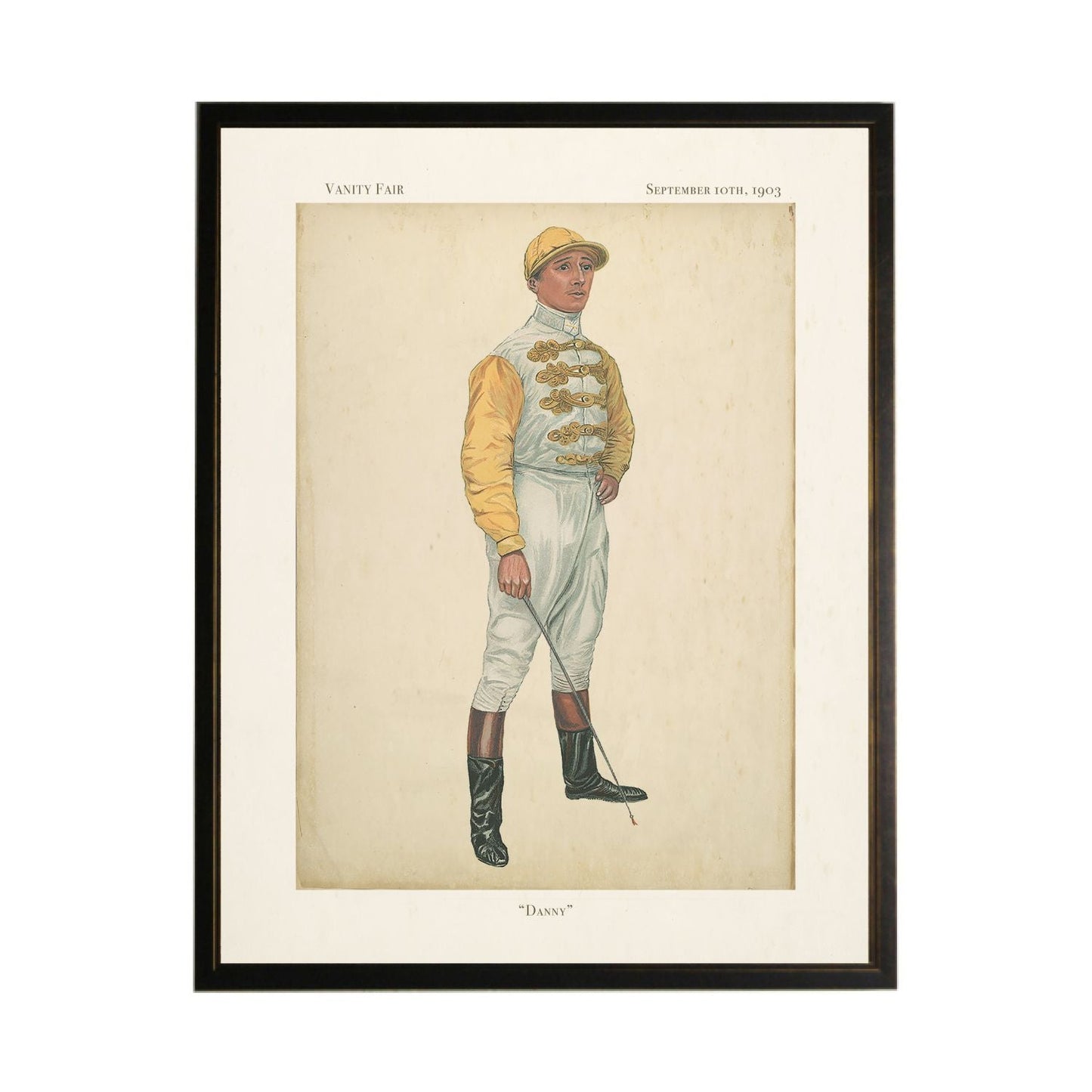 "Danny" Jockey in Copper and Black Frame