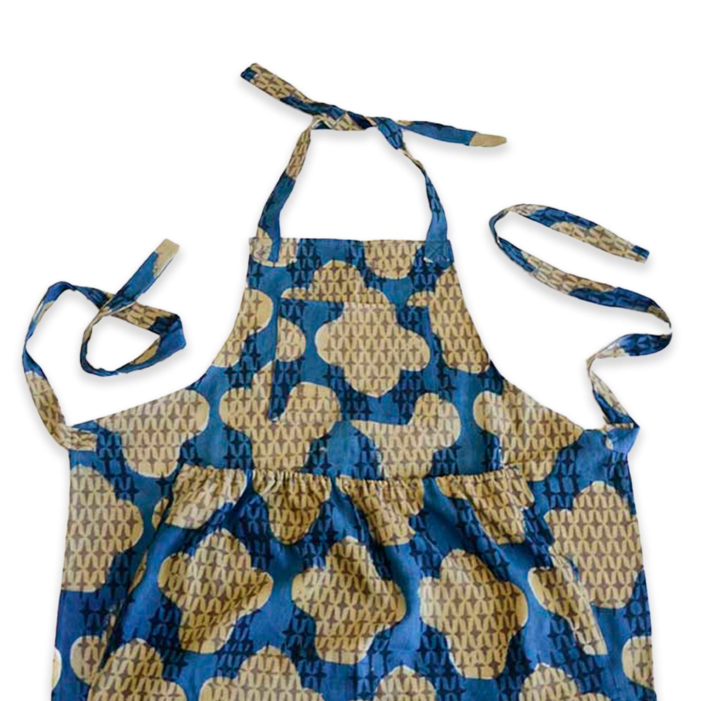 Organic Cotton Block Print Apron - Unisex Kitchen & Garden | Mali