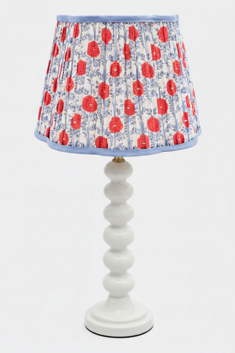 14” Pleated Scalloped Lampshade — Araminta Blockprint