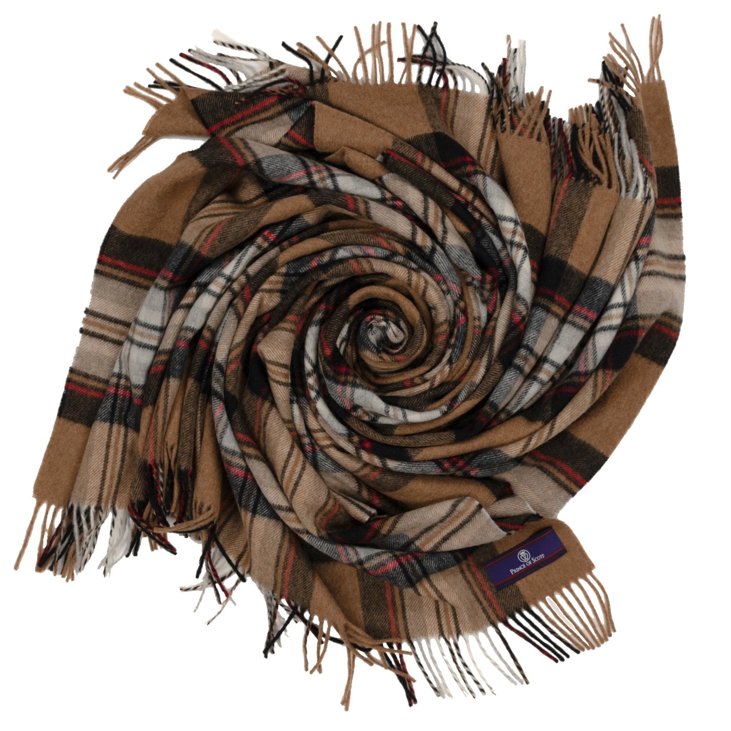 Highland Tartan Tweed Merino Wool Throw ~ Camel Stewart ~