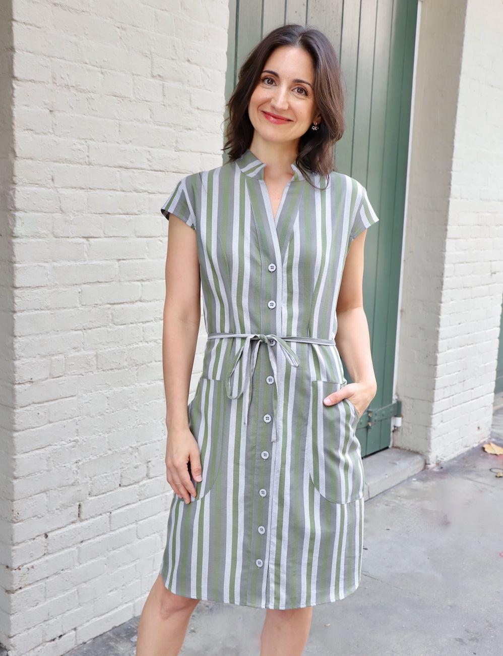 Earth Toned Organic Cotton Button Dress
