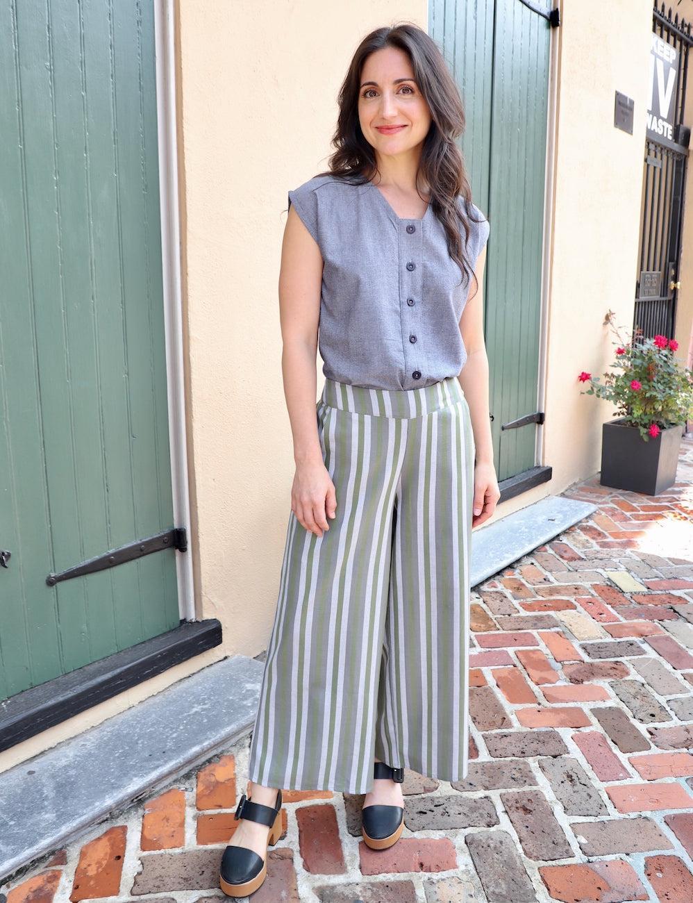 Earth Toned Striped Organic Cotton Pants