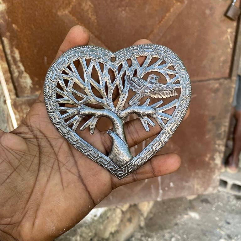 Tiny Tree Ornament – Handmade in Haiti | Heart-Shaped Tree