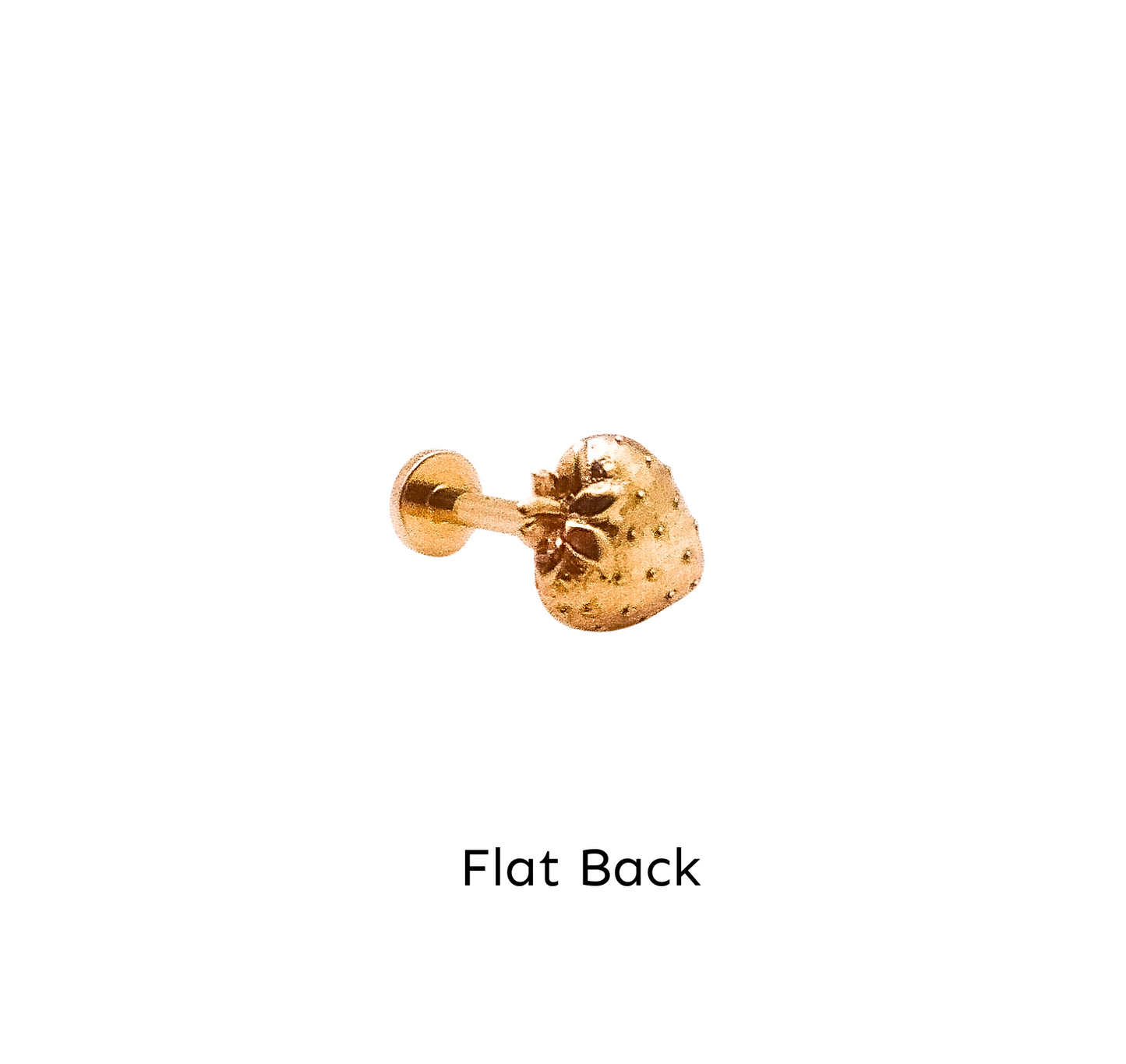 14K Yellow Gold Strawberry Stud