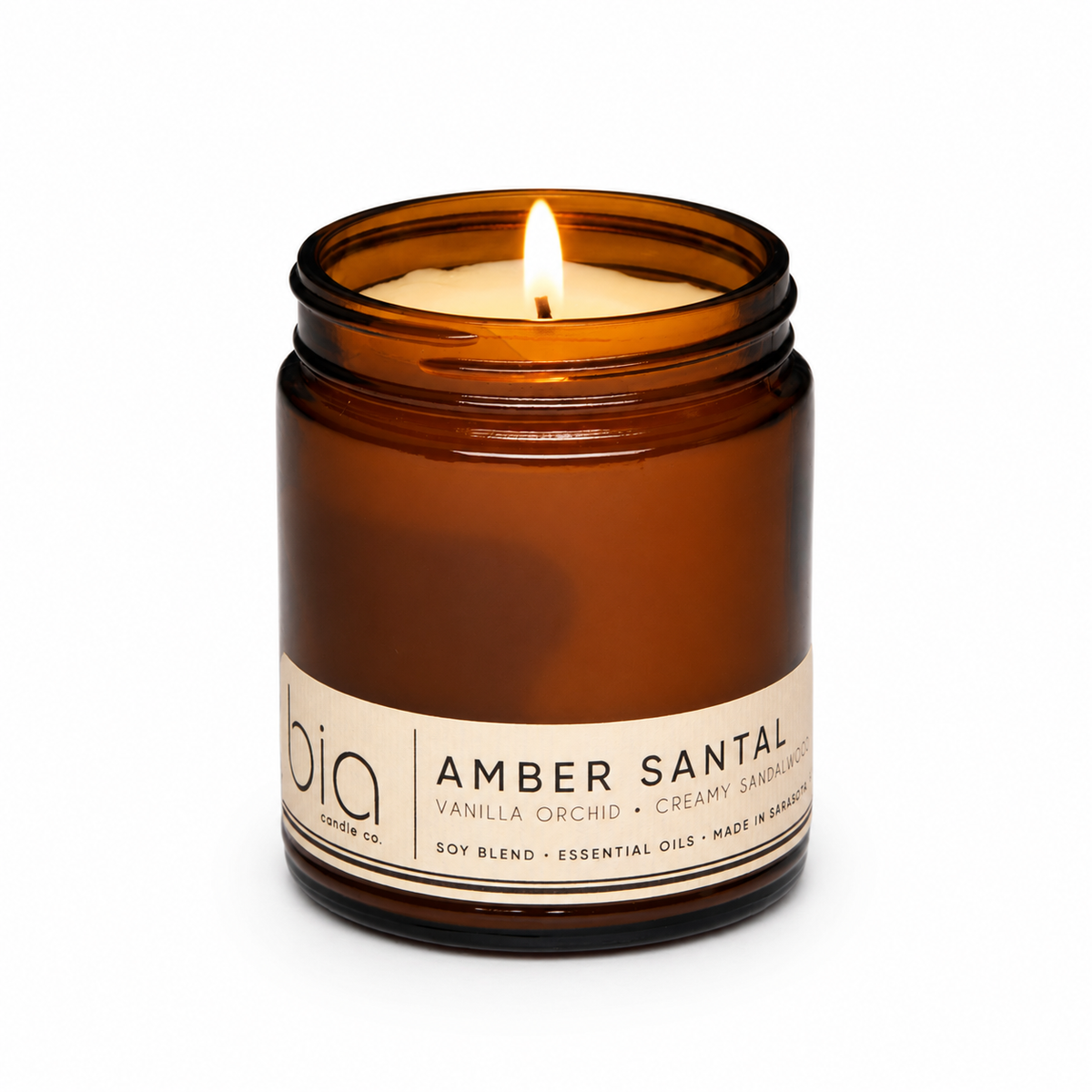 Amber Santal Soy Blend Candle - Amber, Sandalwood & Vanilla Orchid