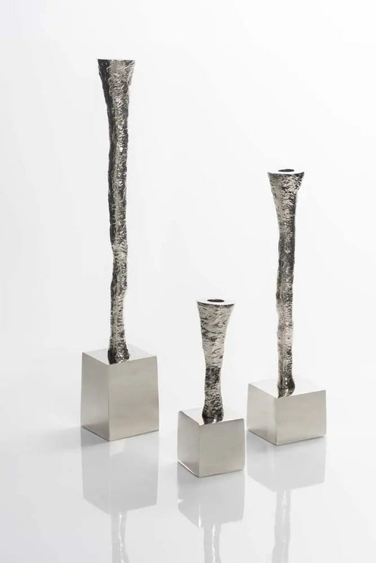 Nest Candle Holder Nickel Silver