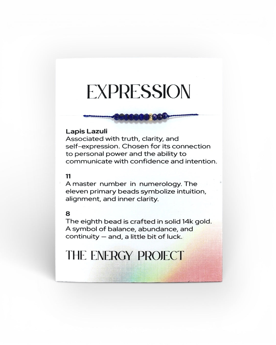 The Energy Project - Expression Bracelet - Lapis Lazuli & Solid 14K Gold Bead