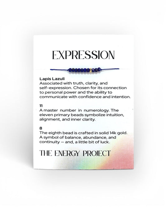 The Energy Project - Expression Bracelet - Lapis Lazuli & Solid 14K Gold Bead
