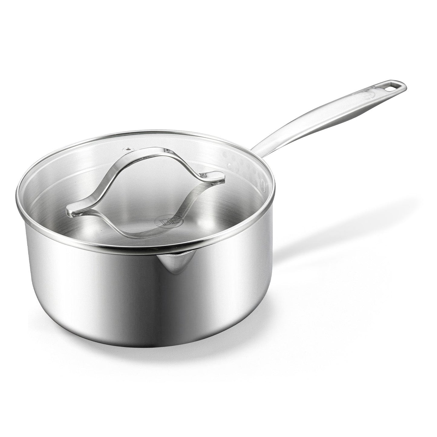 BE | LIVING - Essential Series - 3 qt / 8" / 20 cm Sauce Pan with lid - Triply Stainless Steel
