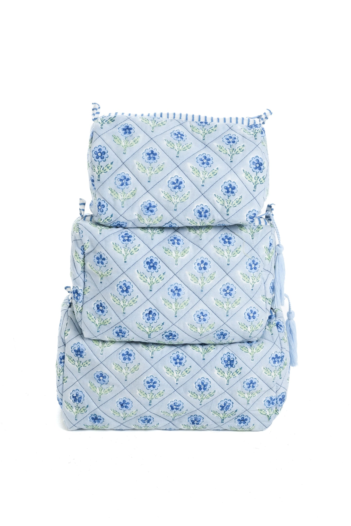 Mona Blockprint Makeup Bag, Set of 3