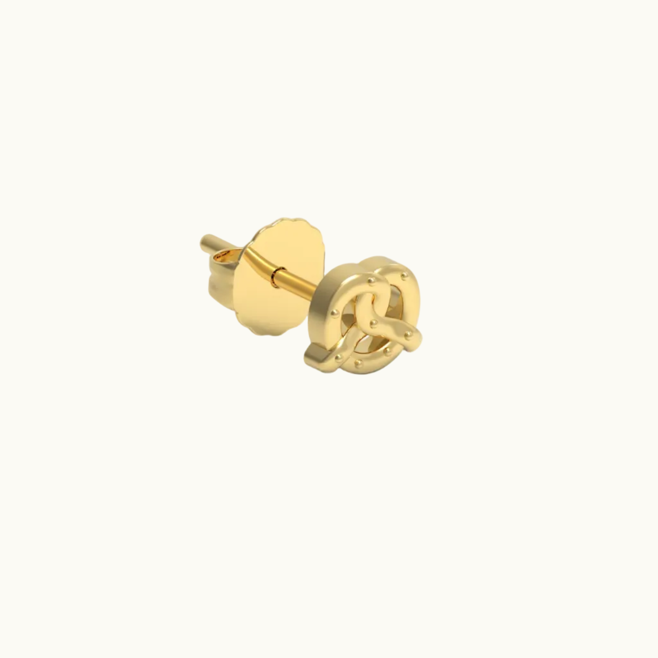 14K Yellow Gold Pretzel Stud