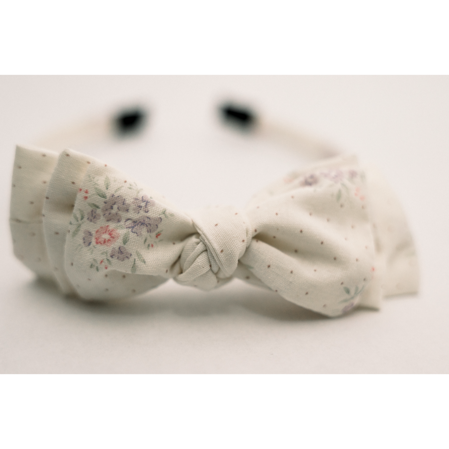 Three Little Bows Headband | Petite Meadow Dots