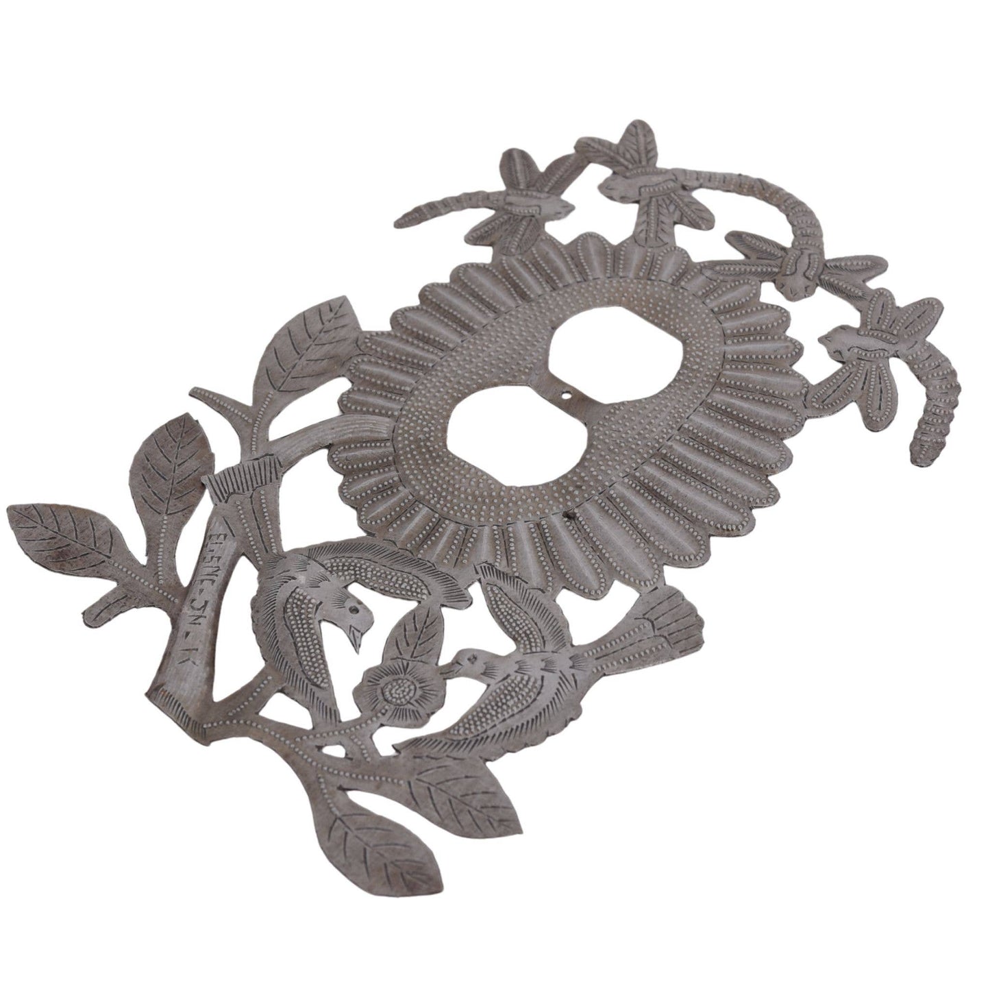Haitian Metal Sunflower Outlet Plate Cover with Dragonflies