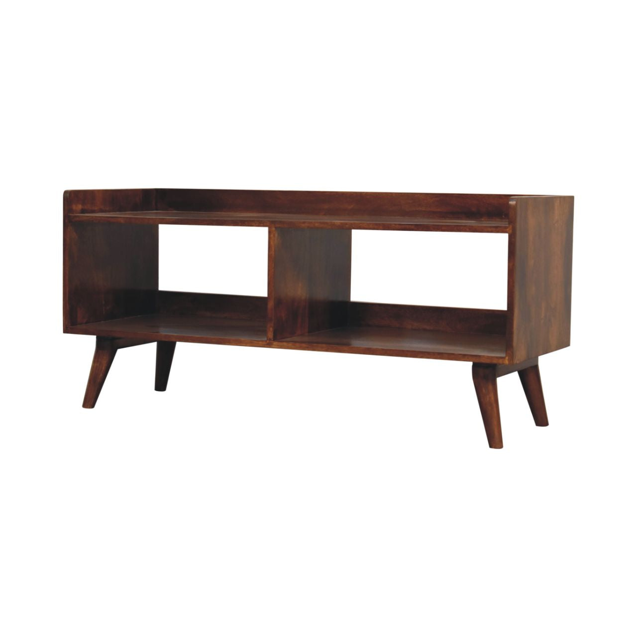 Solid Wood Open-top Chestnut Media Unit