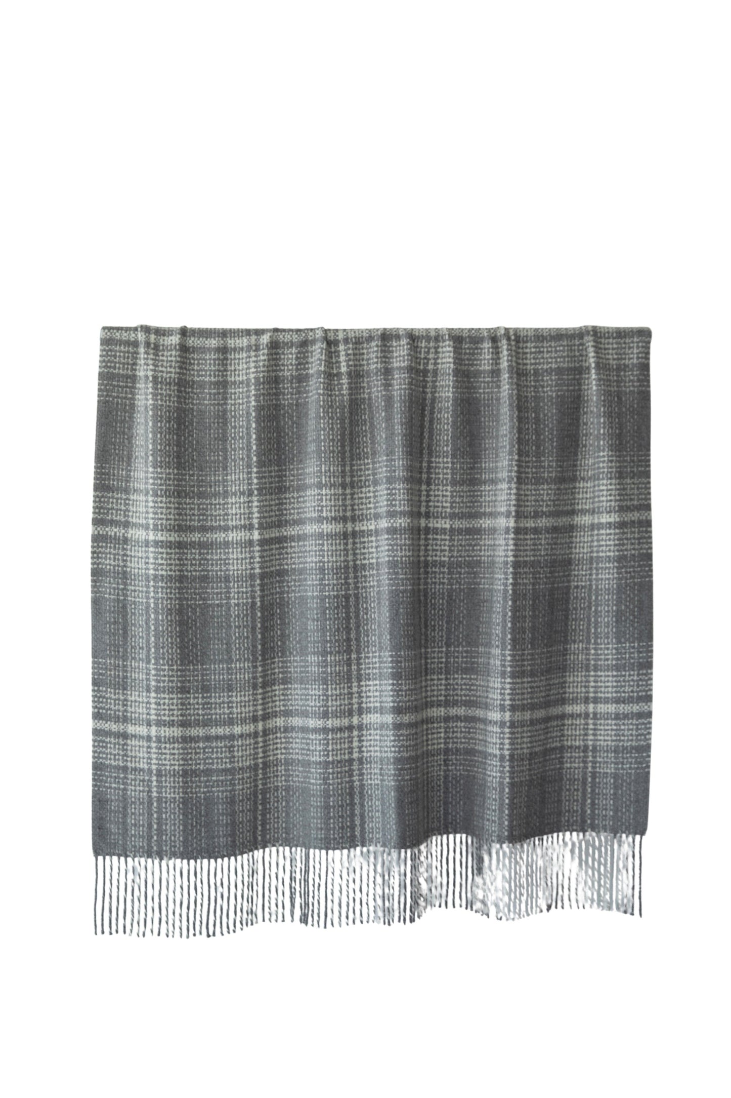 Rustic Alpaca Plaid Throw - Grey