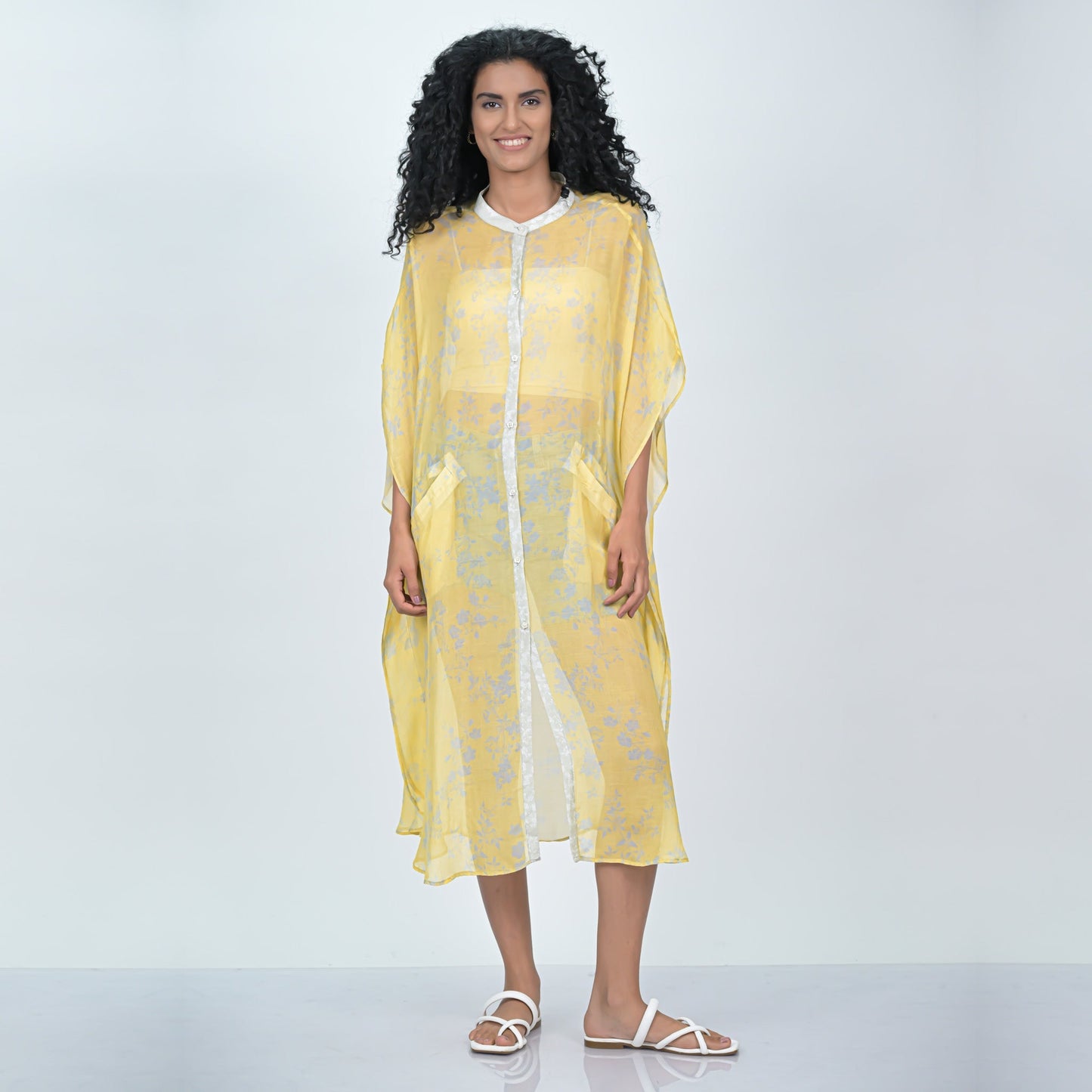 Foliage Harmony Caftan - Yellow