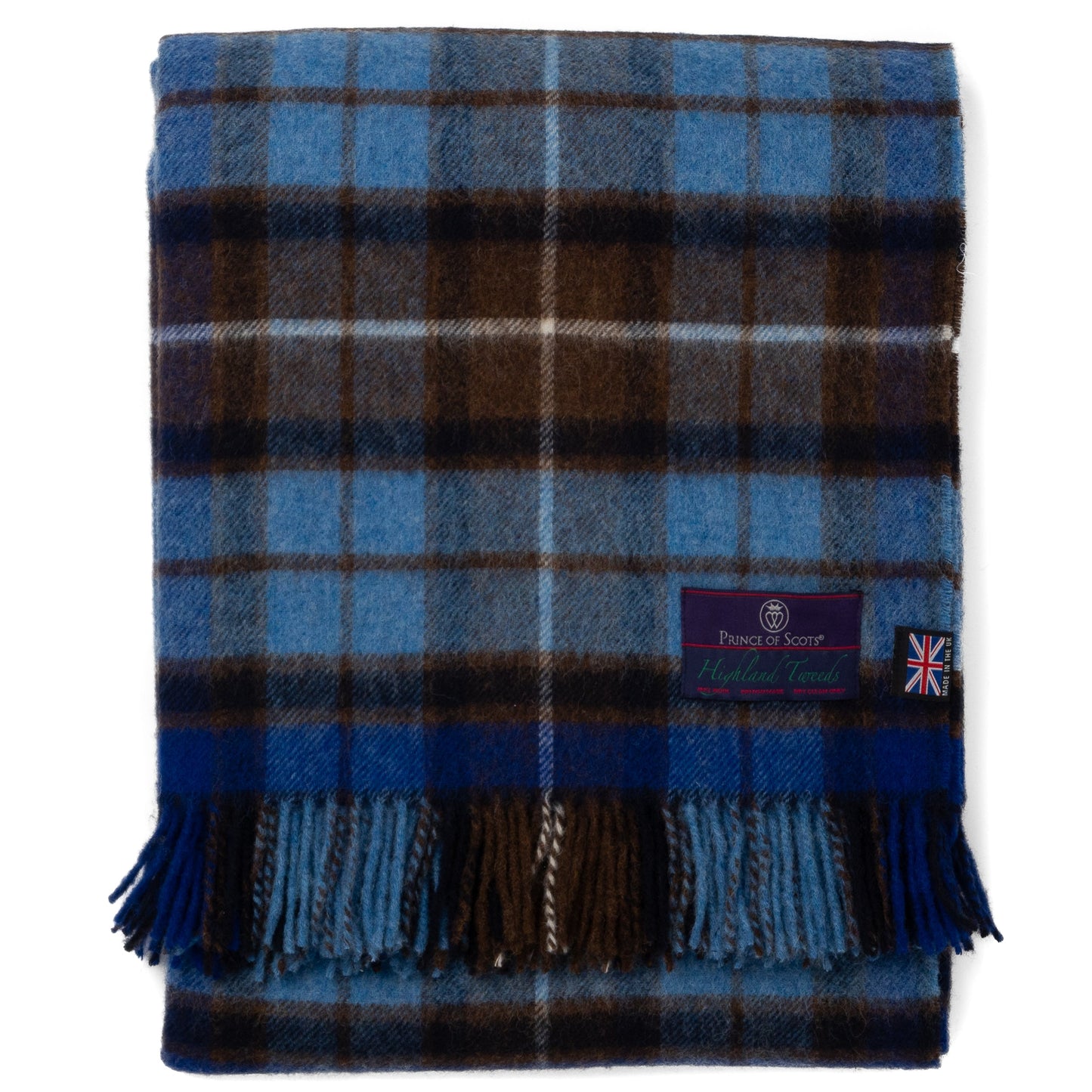 Highland Tweeds Shetland Lambswool Throw - Blue Buchanan