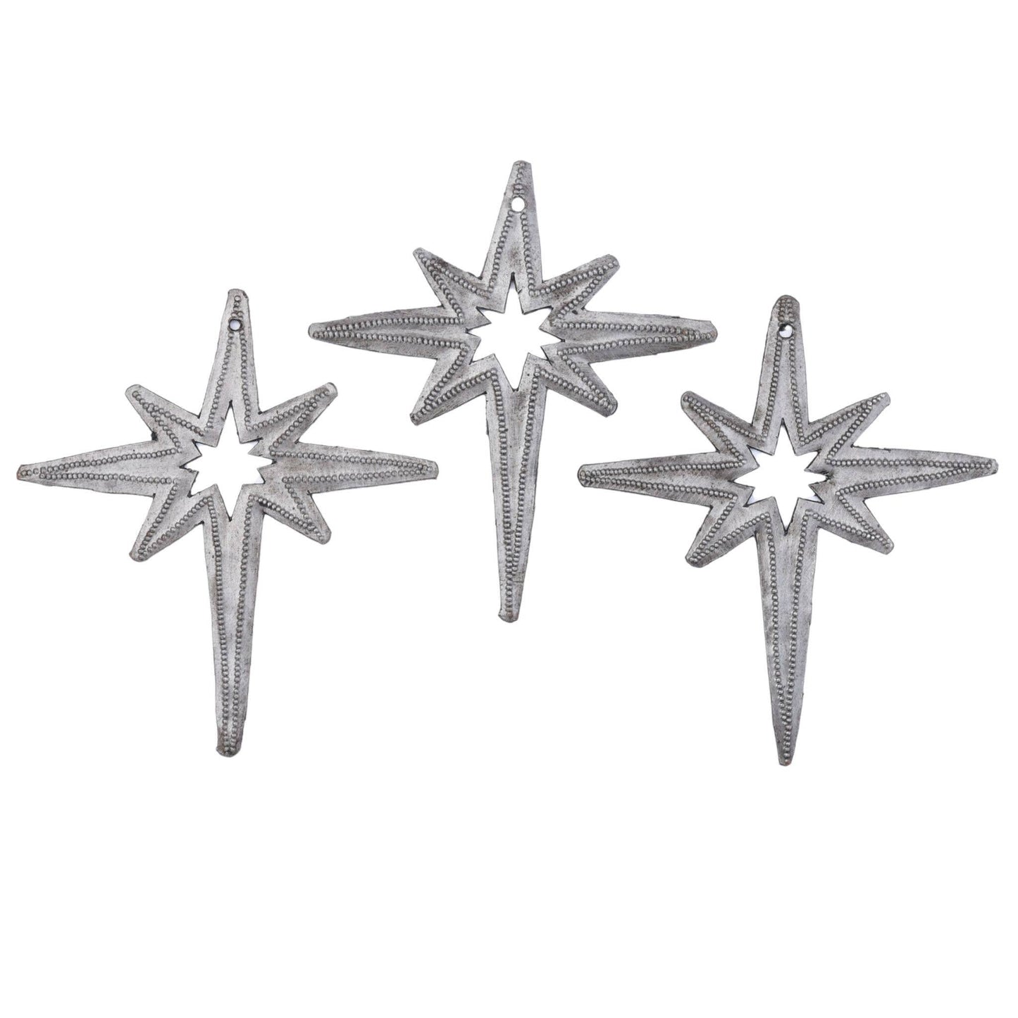 Handmade Recycled Steel Star Ornaments