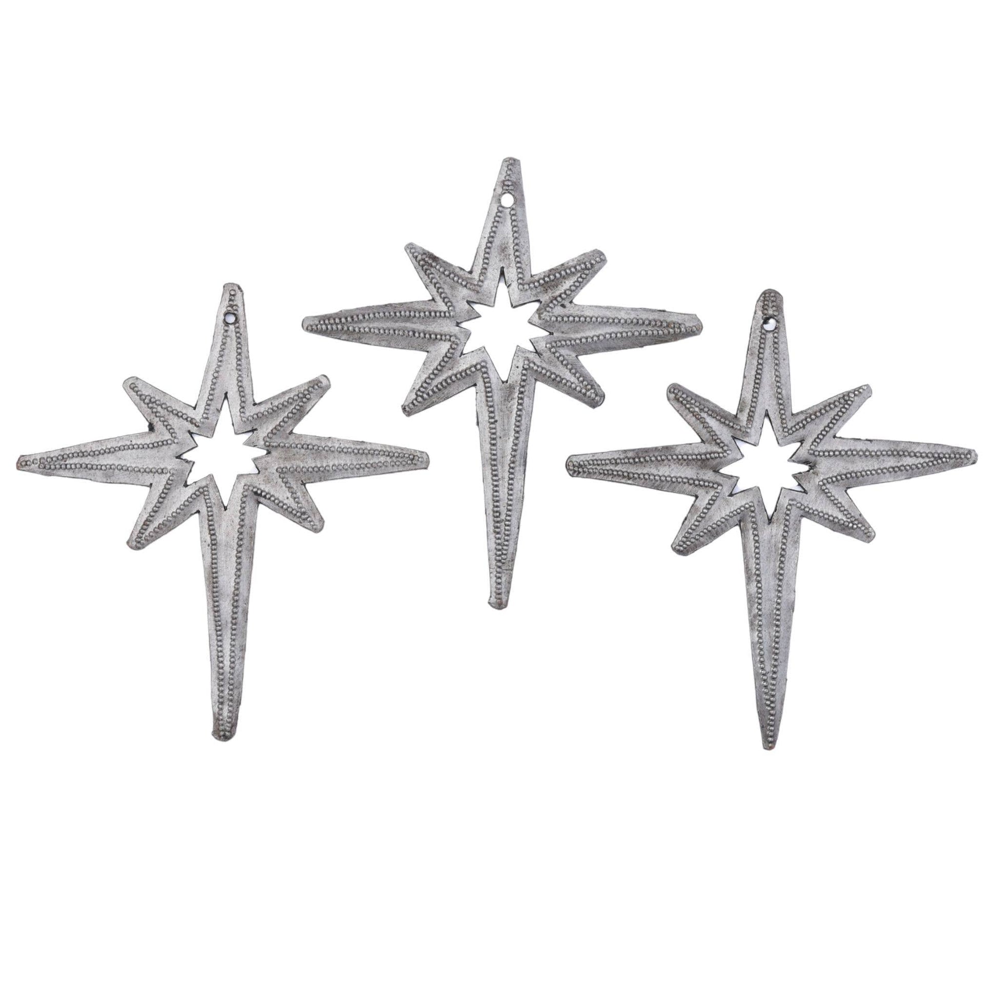 Handmade Recycled Steel Star Ornaments