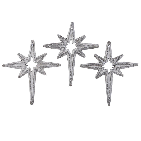 Handmade Recycled Steel Star Ornaments