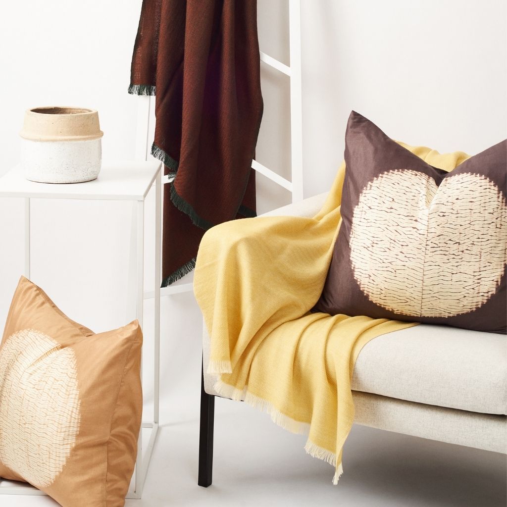 Dandelion Yellow Handloom Merino Light Weight Throw
