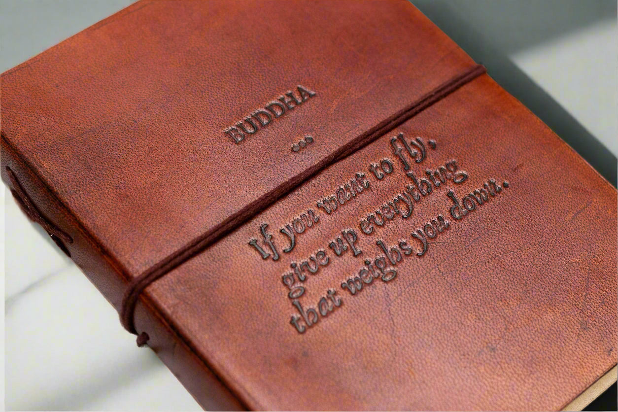 Buddha Quote Leather Journal