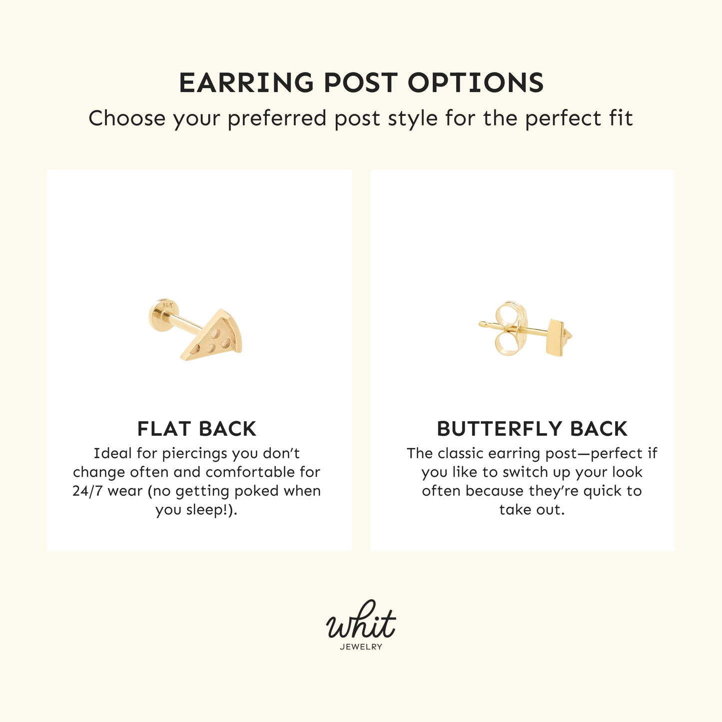 14K Yellow Gold Martini Stud