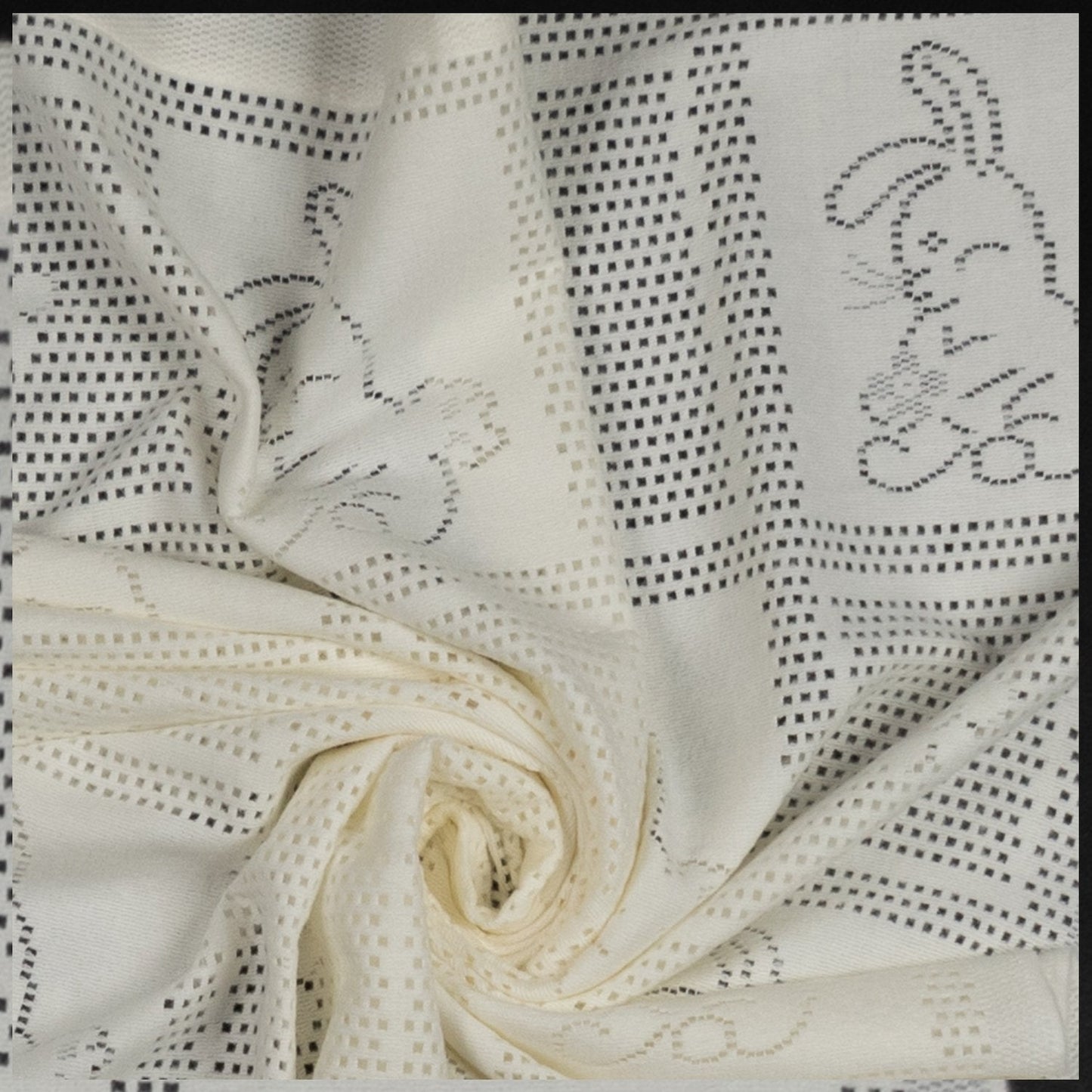 Southampton Home Lace Weave Bunny Baby Blanket - Ivory