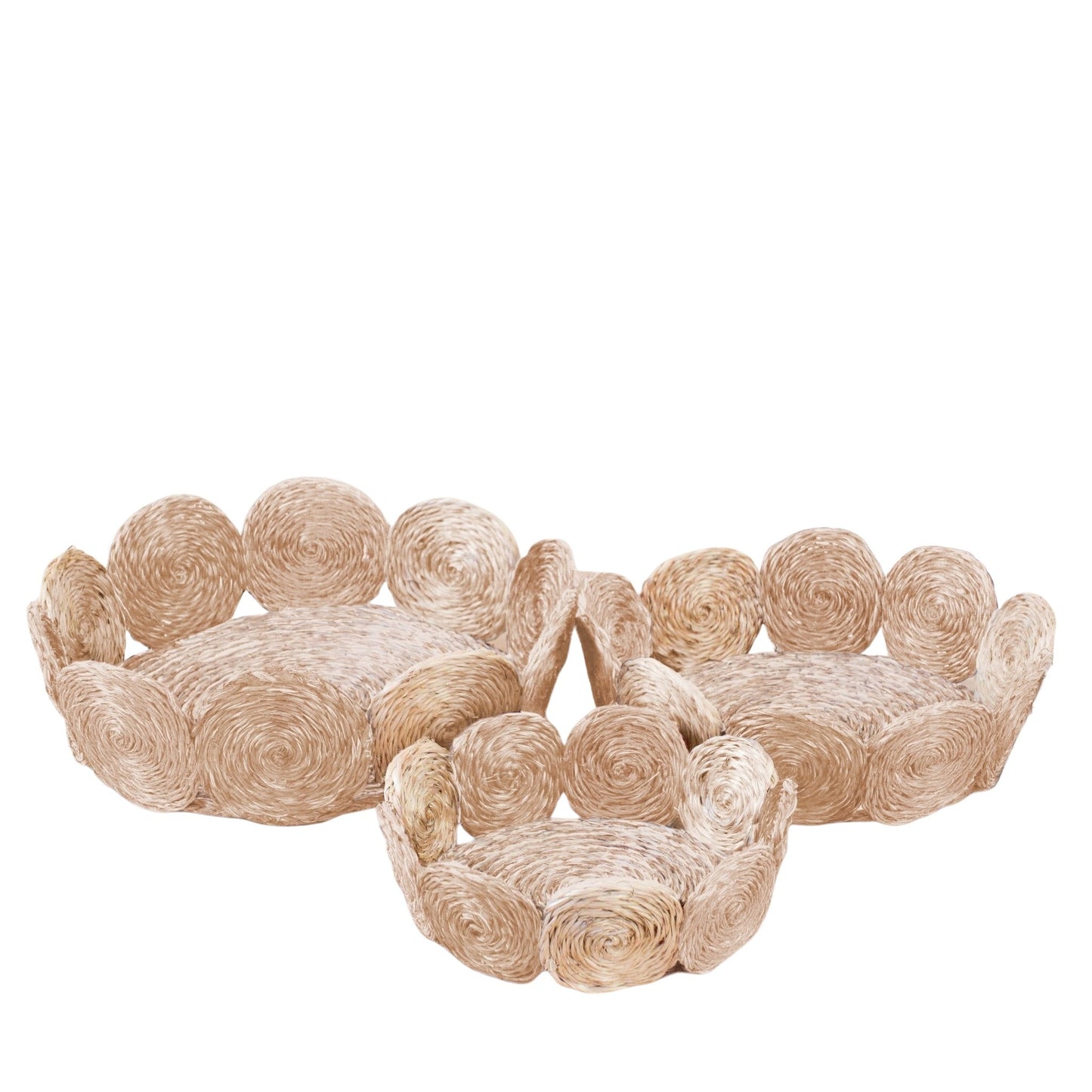 S/3 Natural Woven Fruit Basket