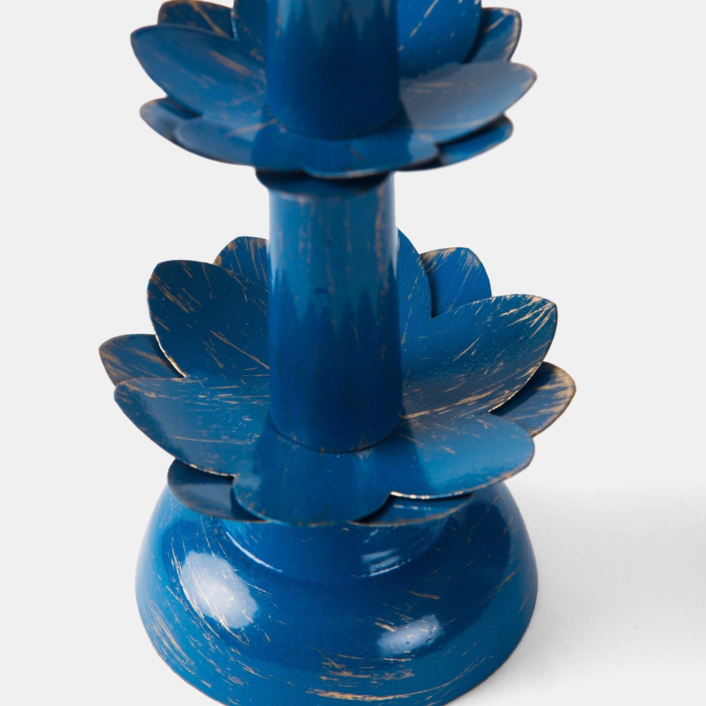 Lotus Bloom Tapered Aluminum Candleholder