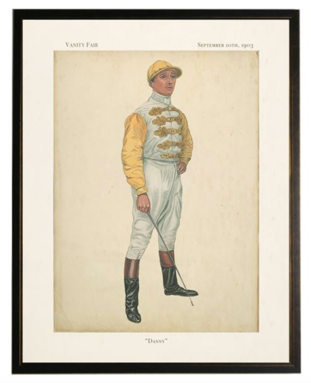 "Danny" Jockey in Copper and Black Frame