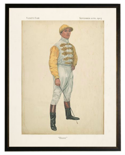 "Danny" Jockey in Copper and Black Frame