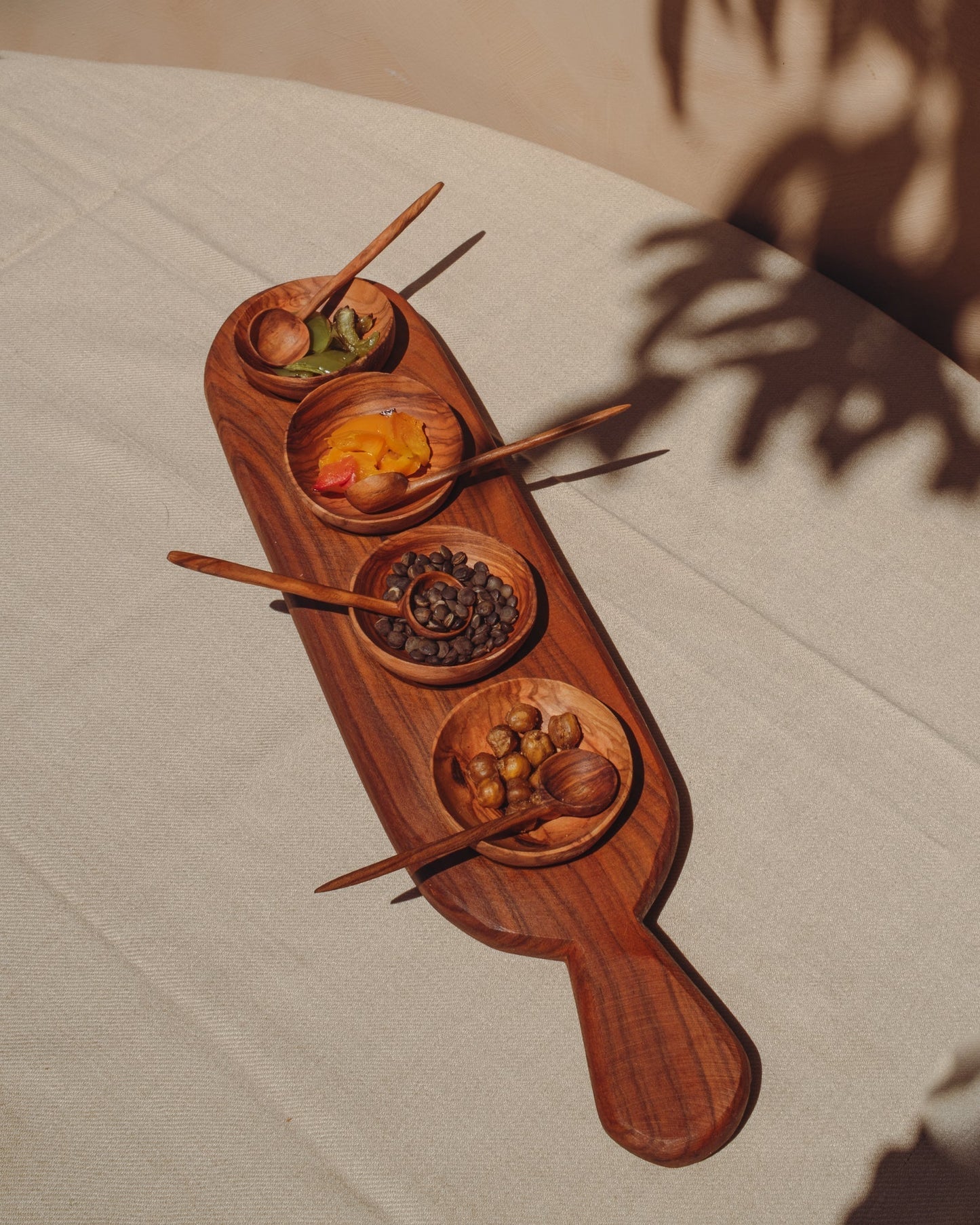 Four Condiment Serving Set Tray