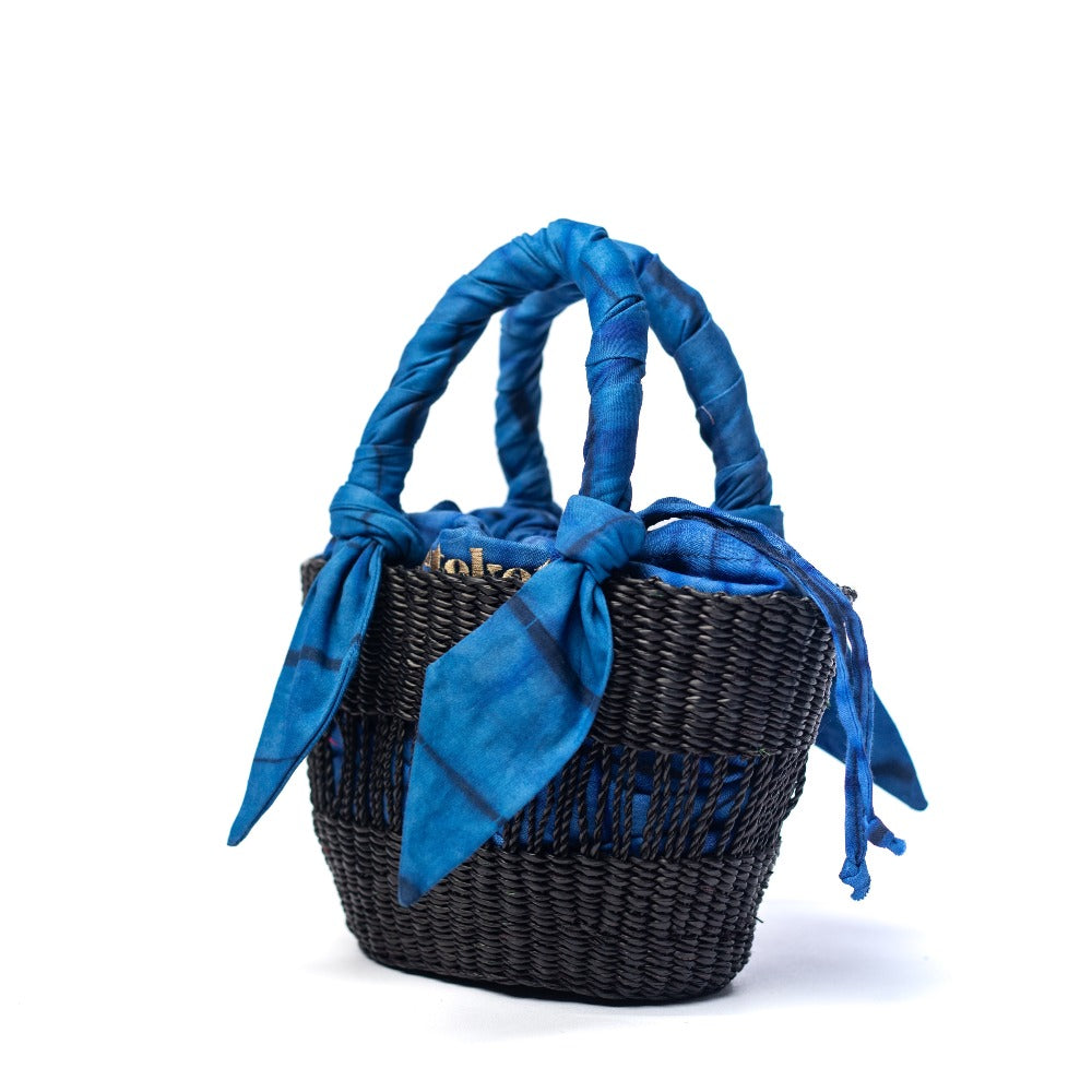 Ayine Bag Mini - Black W/ Navy Check Lining