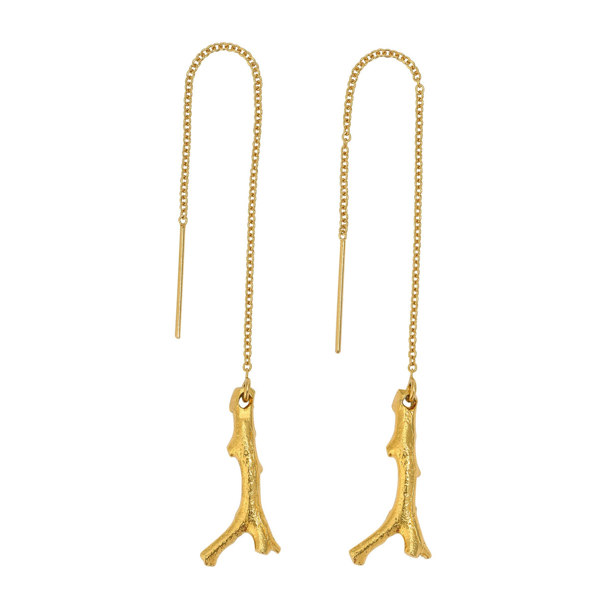 Soft Coral 18K Gold Vermeil Threader Earrings