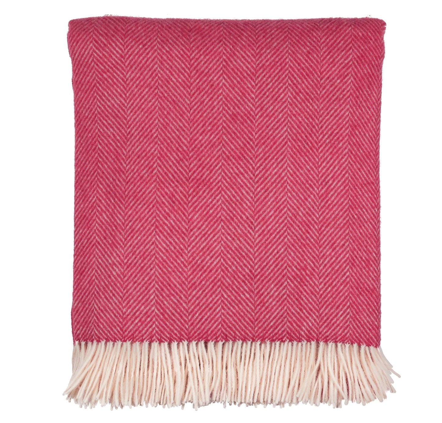 Southampton Home Merino Wool Herringbone Throw - Pink