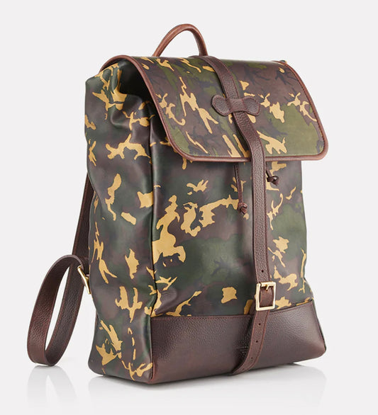 Wanderlust Cotswold Leather Backpack - Tan Camo