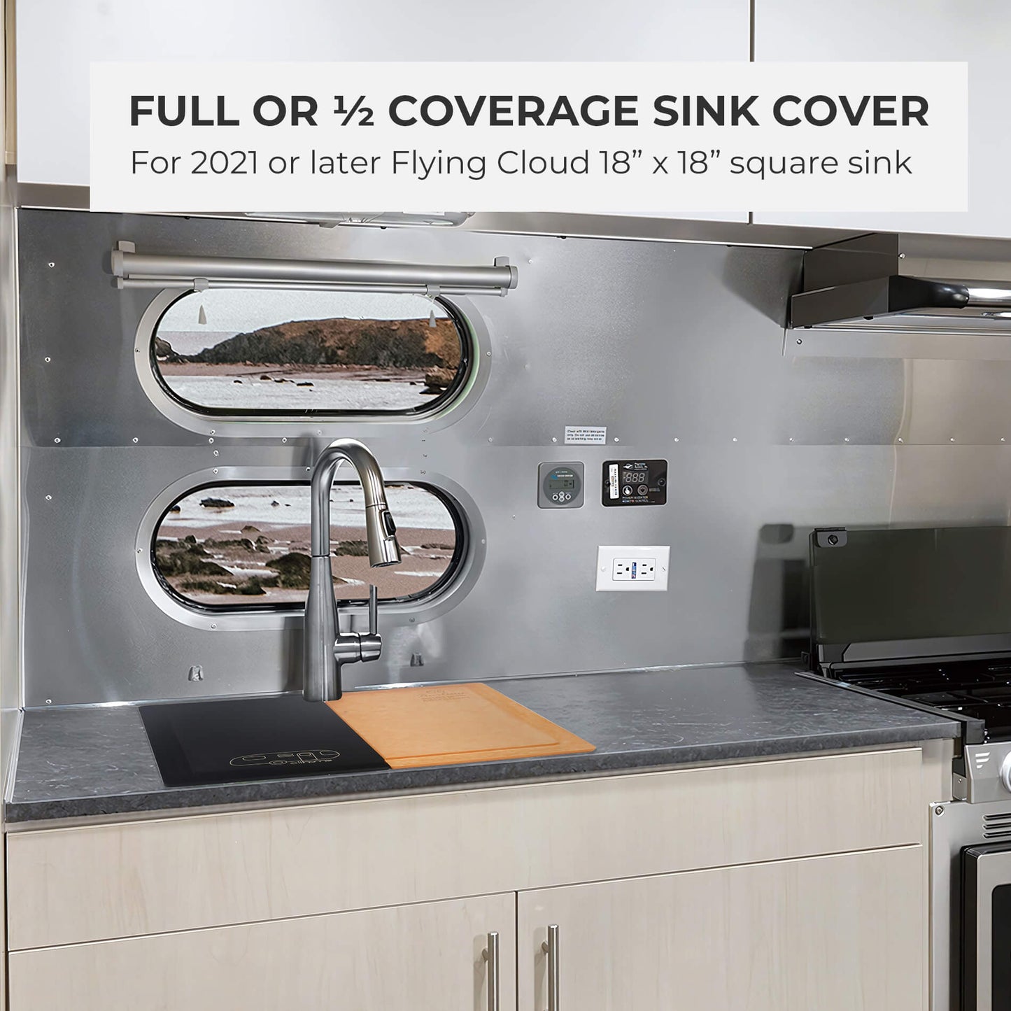 Camper Series Airstream Flying Cloud Multi Functional RV Sink Cover & Cutting Board