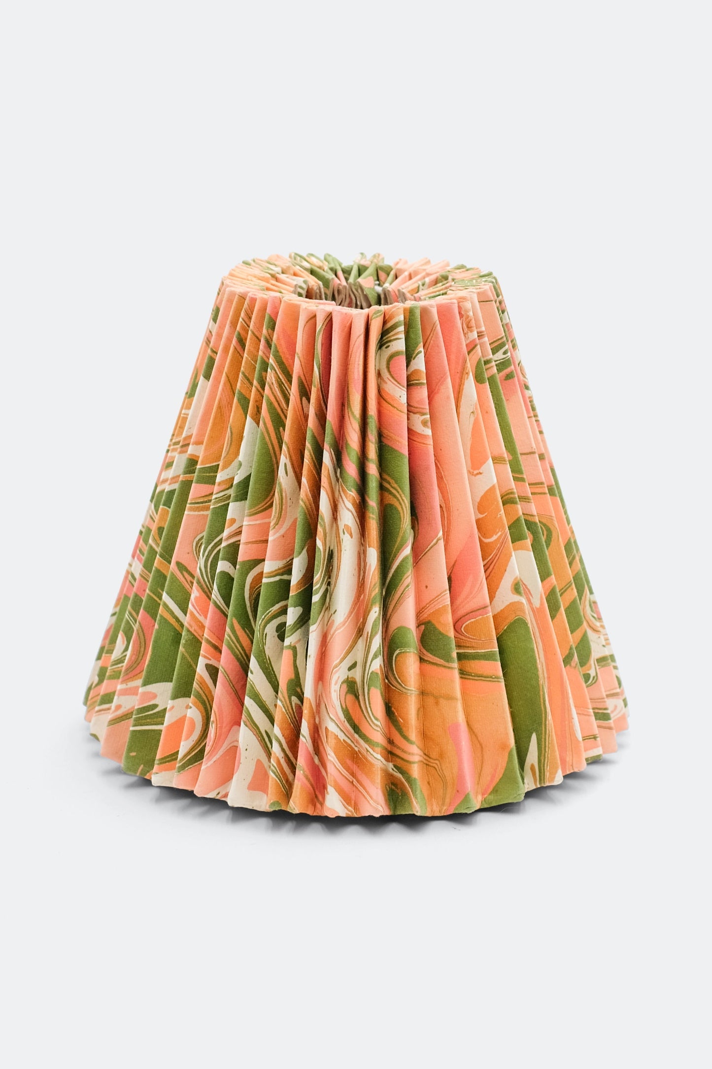 10" Pleated Empire Lampshade —  Hand-Marbled
