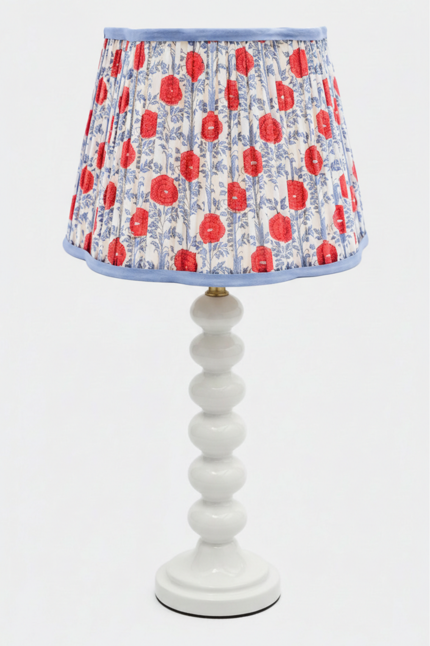14” Pleated Scalloped Lampshade — Araminta Blockprint