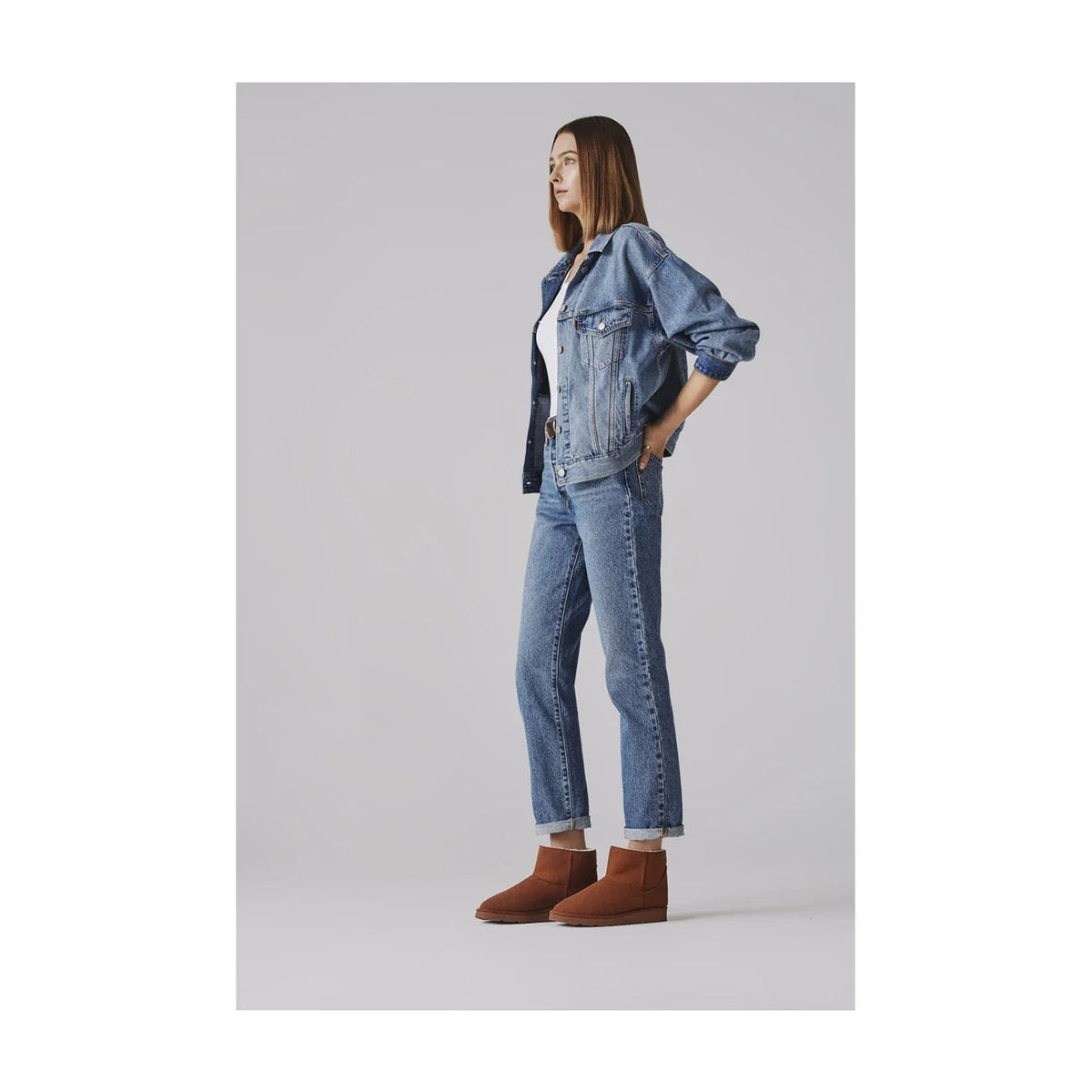 Ethical caramel brown vegan ankle boots with faux fur