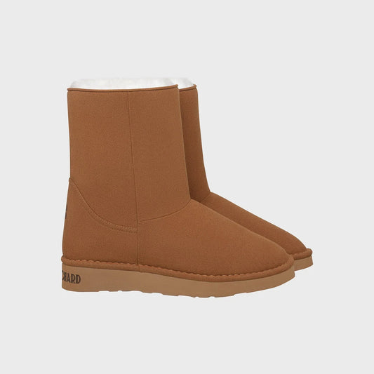 Ethical caramel brown mid-calf vegan boots