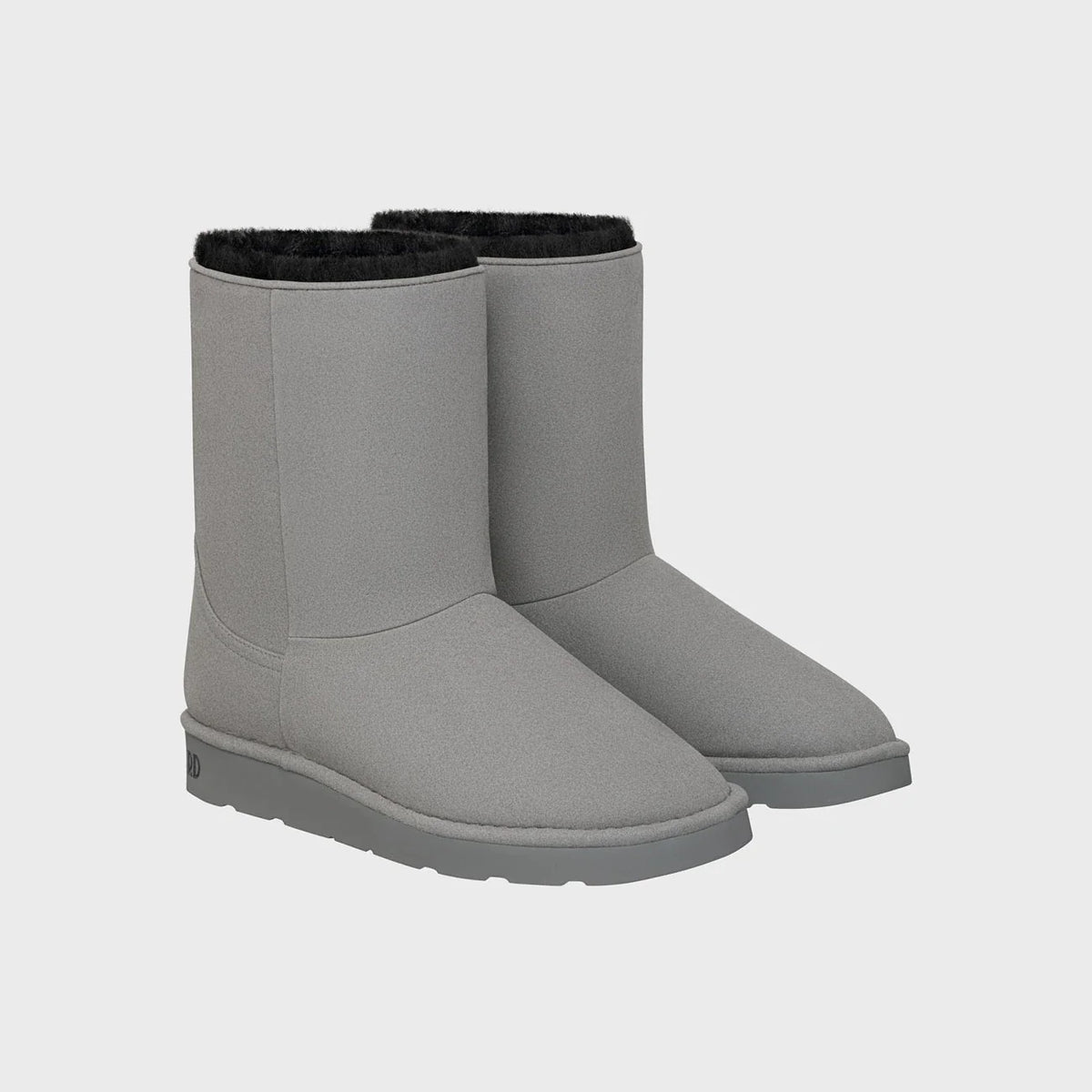 Ethical grey vegan boots – mid-calf length