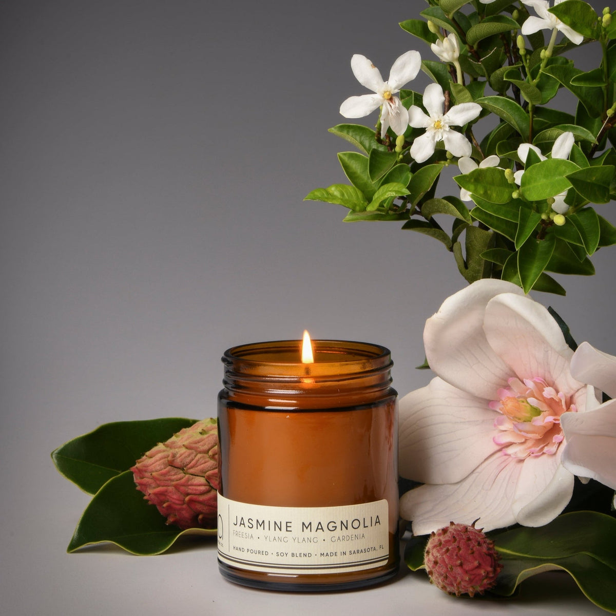 Jasmine Magnolia Soy Blend Candle — Gardenia, Ylang Ylang & Musk