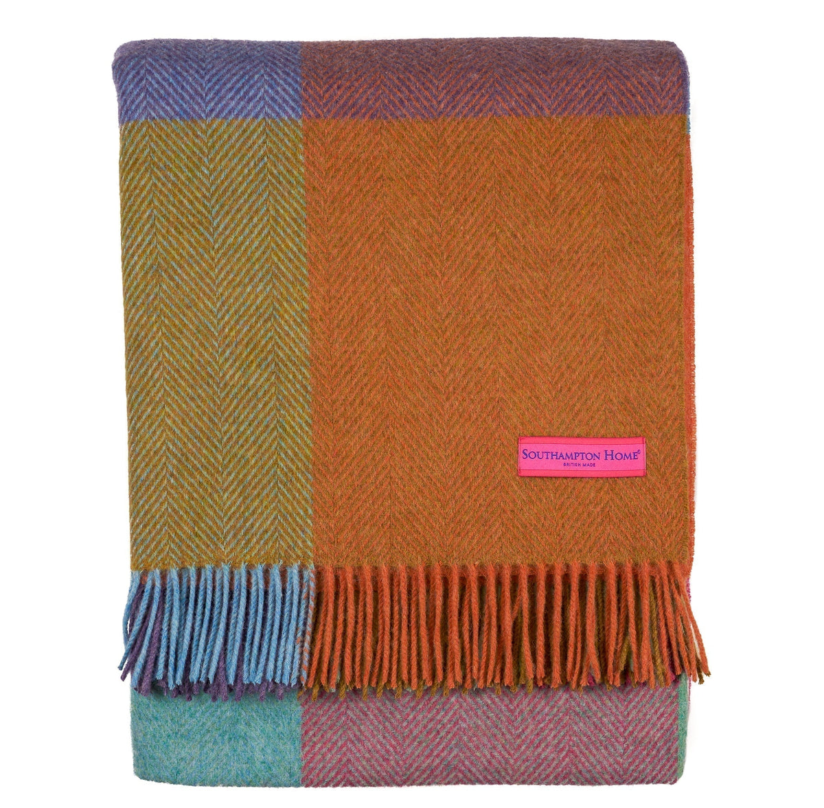Southampton Home Merino Wool Throw – Block Kaleidoscope