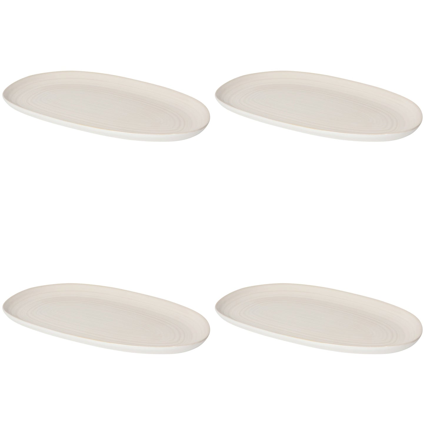 Set of 4 Oval Platter 10.5"Aquarius Oyster